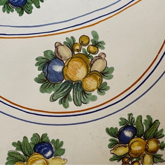 Cantagalli Firenze Pottery Bread Salad Plate Vegetables Fruit Florence Italy TWO - Picture 11 of 15